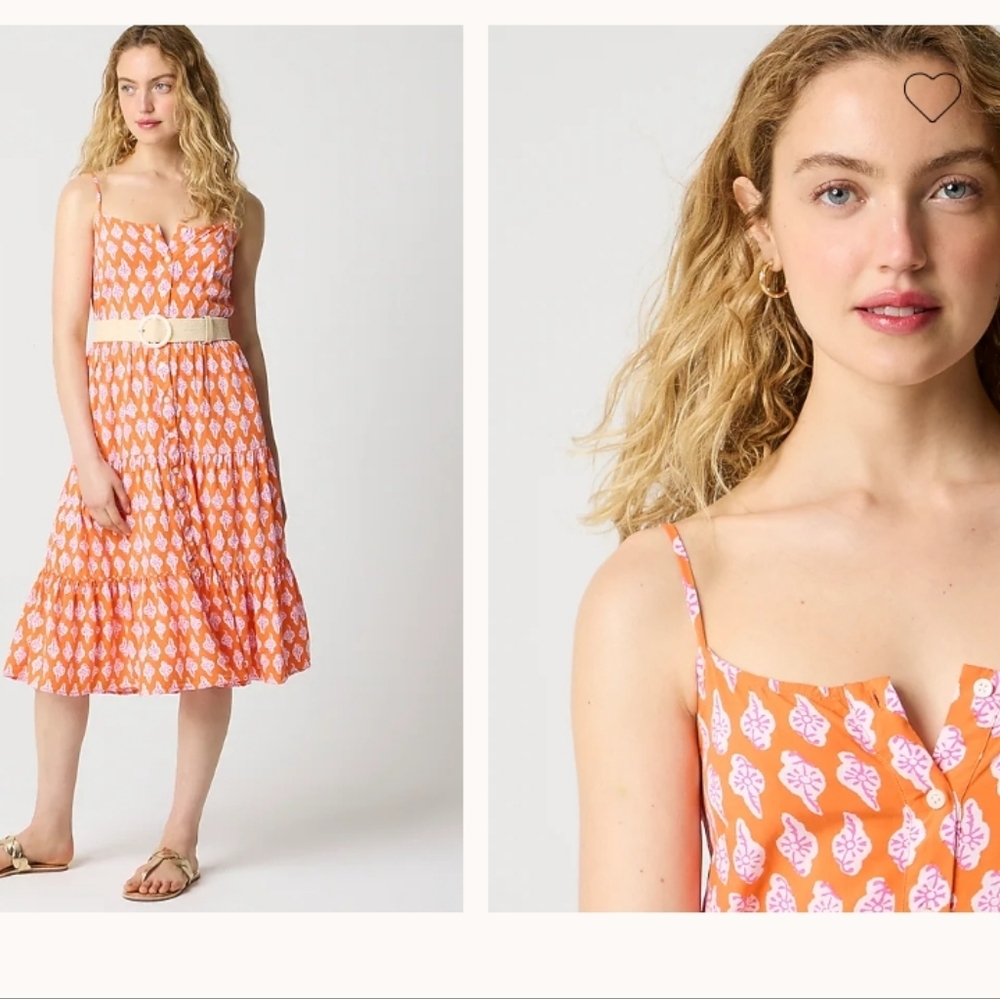 J Crew Factory Strappy tiered midi dress CK847 Size 00 NWT